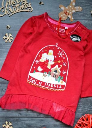 Новогодняя кофточка туника платье 3-6месяцев