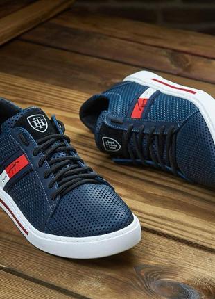 Кеды tommy hilfiger из высококачественной перфорированной кожи10 фото