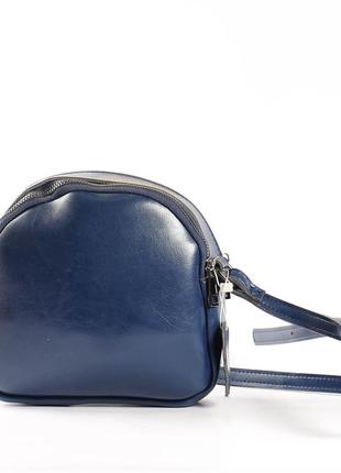 Красива і зручна сумка для дрібниць, натуральна шкіра (синя)4 фото