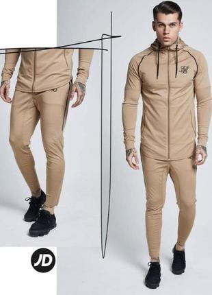 Мужские зональные спортивные штаны джоггеры sik silk бежевые2 фото