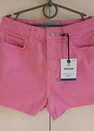Новые с биркой красивые модные розовые джинсовые шорты new look для девочки 12 лет2 фото