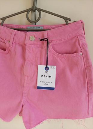 Нові з біркою красиві модні рожеві джинсові шорти new look для дівчинки 12 років зріст 1524 фото
