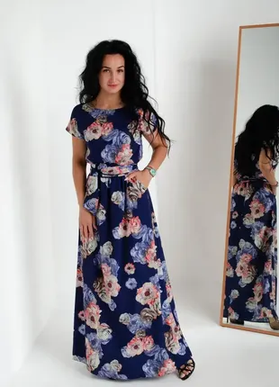Довга сукня в квітковий принт1 фото