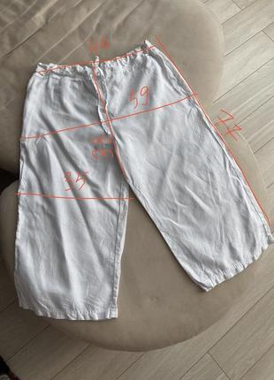 Льняні шорти бриджі штани брюки білі8 фото