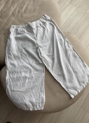 Льняні шорти бриджі штани брюки білі6 фото
