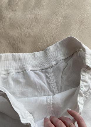 Льняні шорти бриджі штани брюки білі7 фото