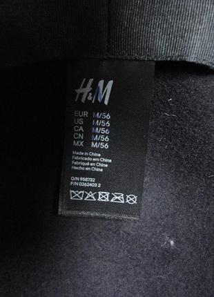 Шик! черная шляпа h&m   100% шерсть        об.564 фото