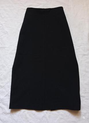 Юбка черная карандаш приталенная прямая юбка карандаш мыды миди классическая базовая модель черная2 фото