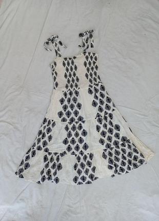 Ярусное платье сарафан миди на брительках1 фото