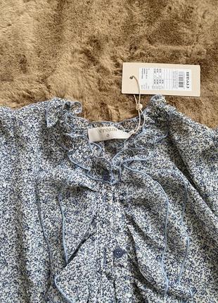 Романтичная блуза голубого цвета3 фото