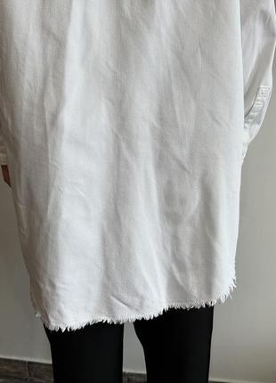 Zara джинсовая рубашка oversize overshirt белая10 фото