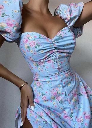 Шикарное новое романтичное платье цветочный принт
