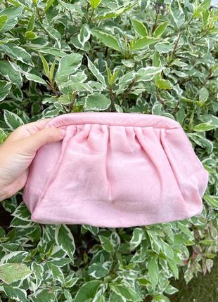 Рожевий текстильний клатч , легкий