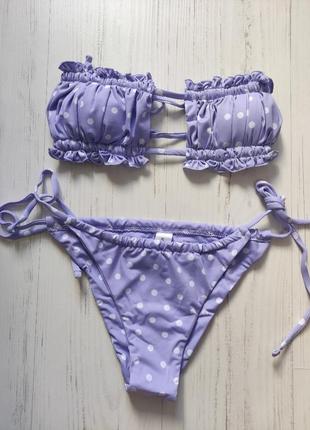 Купальник фиолетовый на завязках