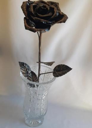 Статуетка троянда бронзова кована3 фото