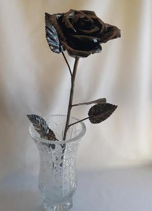 Статуетка троянда бронзова кована5 фото