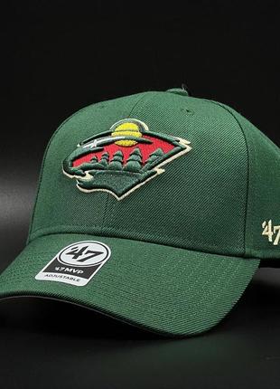 Оригінальна зелена кепка кепка 47 brand minnesota wild mvp h-mvp29wbv-dg