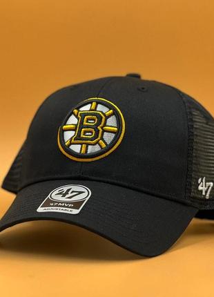 Оригинальая черная кепка с сеткой 47 brand nhl boston bruins trucker