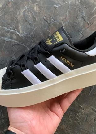 Adidas superstar platform bonega, кросівки жіночі адідас, женские кроссовки адидас на платформе, кросівки жі на товстій підошві