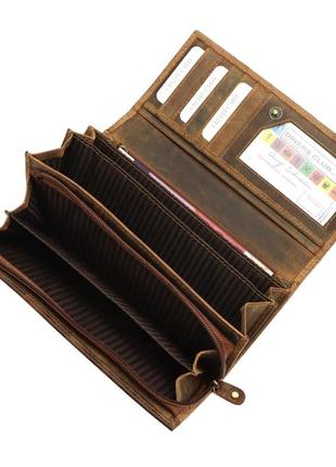 Жіночий шкіряний гаманець wild l651 коричневий -6 фото