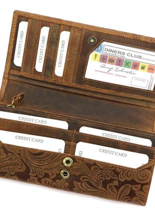 Жіночий шкіряний гаманець wild l651 коричневий -3 фото