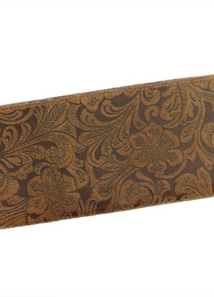 Жіночий шкіряний гаманець wild l651 коричневий -5 фото