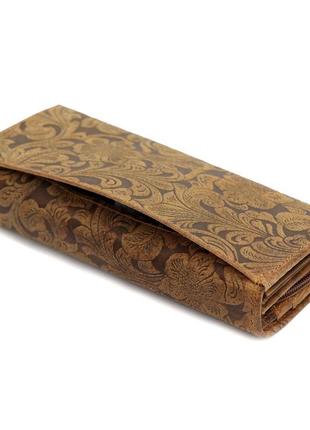 Жіночий шкіряний гаманець wild l651 коричневий -7 фото