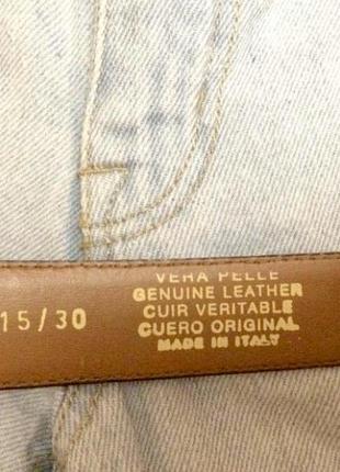 Фирменный кожаный ремень vera pelle italy,ремешок,пояс,поясок