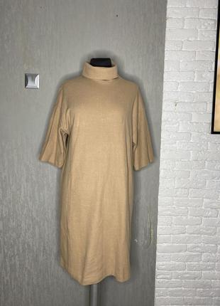 Платье миди платье в мелкий рубчик из плотного трикотажа m&s marks & spencer, xl