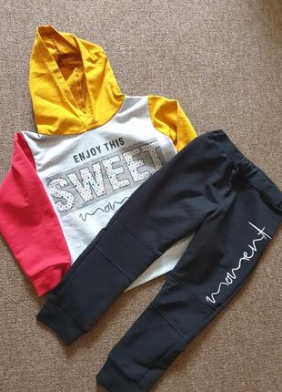 Крутой костюм, брюки, свитшот, реглан