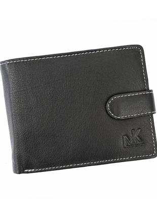 Чоловічий шкіряний гаманець money kepper cc 5600b чорний + темно-сірий -