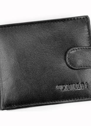 Чоловічий шкіряний гаманець cavaldi 0670l-bs rfid чорний -1 фото