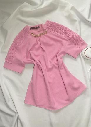 Розева блуза, рожевий топ, рожева футболка3 фото
