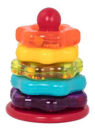 Розвивальна іграшка battat кольорова пірамідка (bt2579z)1 фото