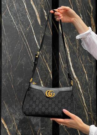 Сумка женская тренд 2023 gucci appodite shoulder bag black1 фото