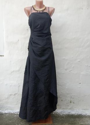 Винтажное вечерне нарядное чёрное платье 💃🏻🖤💐 макси с открытой спиной ariella london .