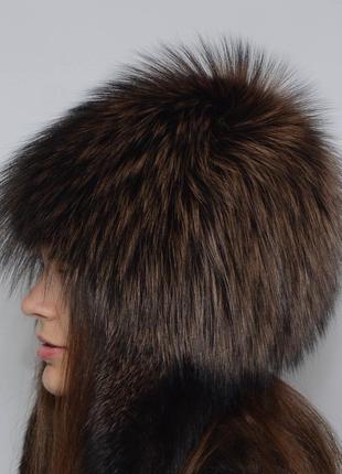 Жіноча зимове хутряна шапка жмутик-вушка (перуку)2 фото