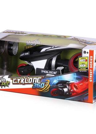 Іграшковий мотоцикл на р/к cyclone 360 (82066 black)3 фото