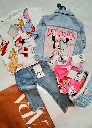 Джинсова куртка zara minnie mouse
