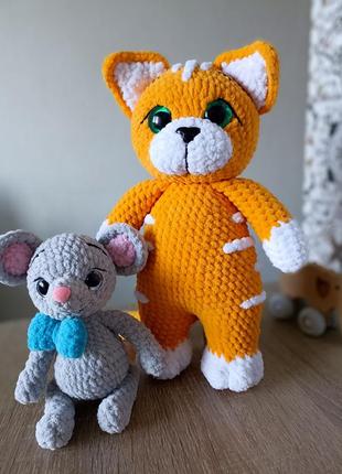 Игрушка плюшевая,кот,игрушка ручной работы,амигуруми,котик игрушка 4