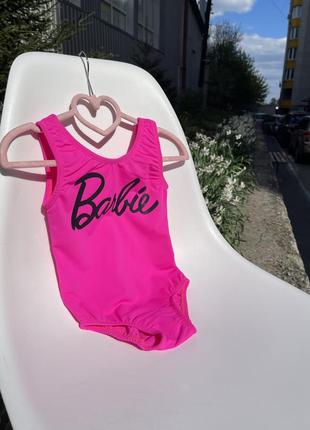 Купальник barbie розовый с открытой спинкой для девочек бифлекс ткань2 фото