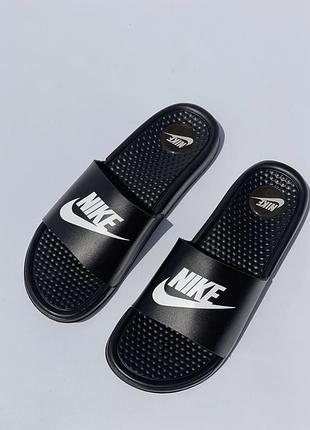 Шлепанцы slippers nike dot white strip1 фото