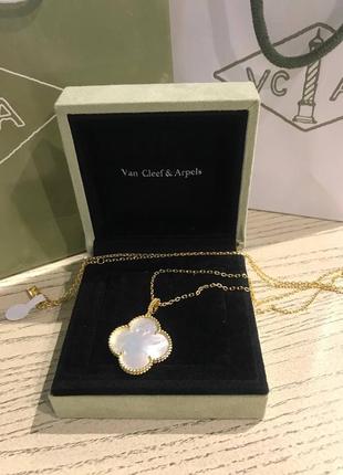 Брендова підвіска vancleef у позолоті