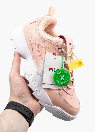 Кроссовки fila disruptor 2 pink ⁇  white кроссовки8 фото