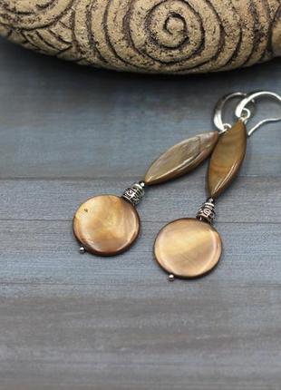 Длинные серьги с перламутра. 4