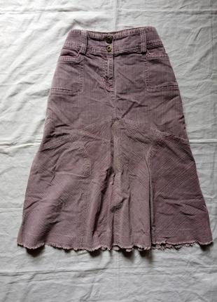 Джисовая юбка фиолетовая юбка джинс деним трендовая клеш расклешенная а силуэта базовая1 фото