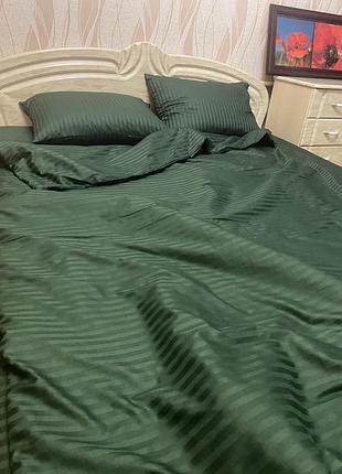 Постельное белье с простыней а резинке страйп-сатин
