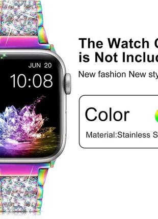 Ремінець для apple watch swarovski  з камінцями  color •38/40/41mm