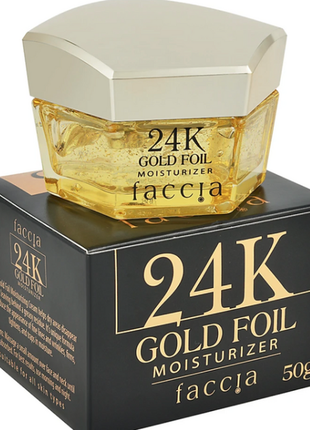 Зволожувальний крем із золотим пилом і пептидами faccia 24k gold foil moisturizer5 фото