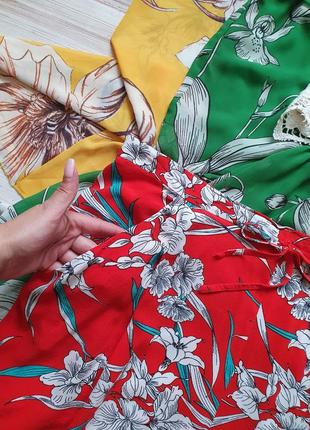 Натуральні квіткові літні шорти на резинці з кишенями5 фото